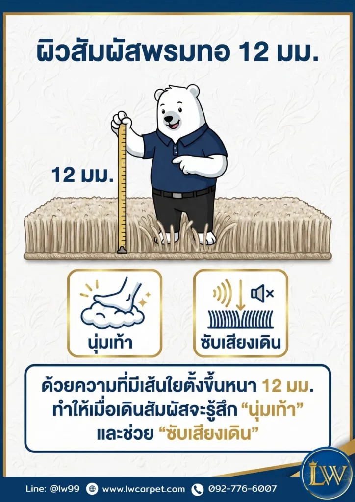 ผิวสัมผัส พรมทอ 12 มม