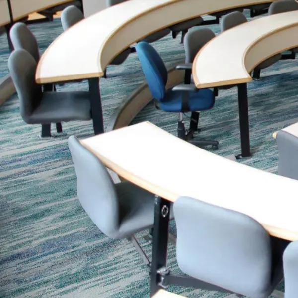 พรมปูพื้นสีทองน้ำตาลจากพรมแผ่น carpet inter เหมาะสำหรับห้องเรียนหรือโถงสัมมนาที่ใช้บ่อย