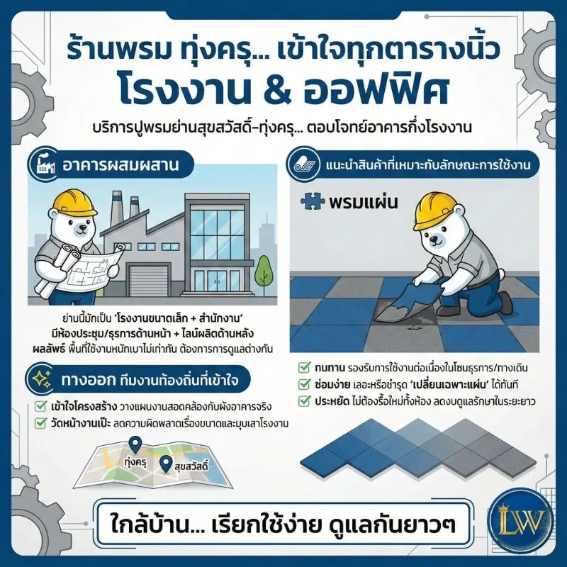 ปูพรมโรงงาน ติดตั้งพรมออฟฟิศ