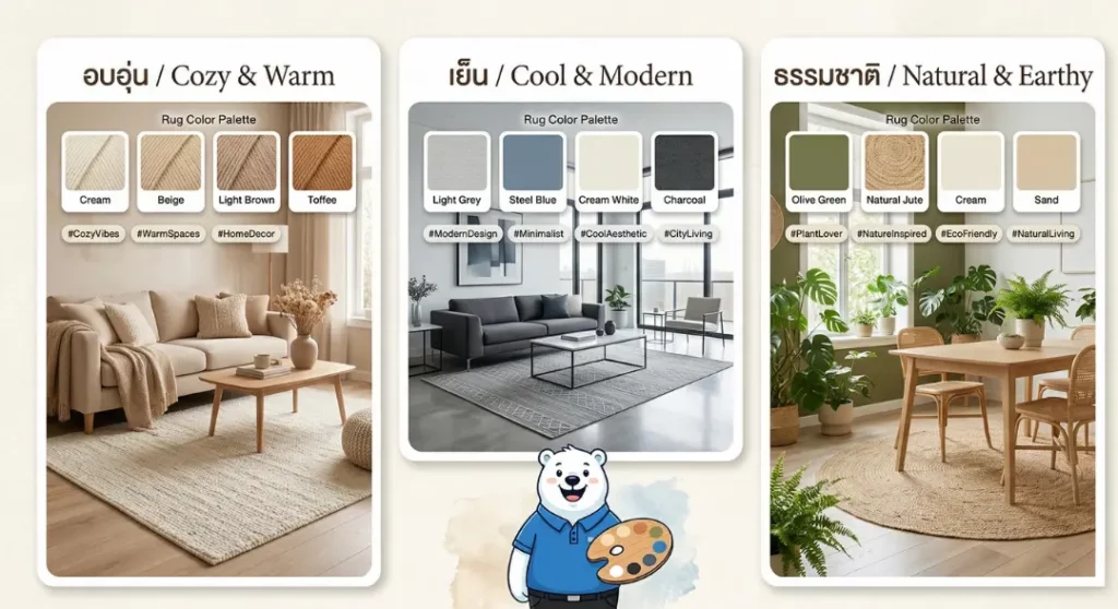 เลือกสีพรมให้เข้ากับโทนห้อง แบ่ง 3 สไตล์